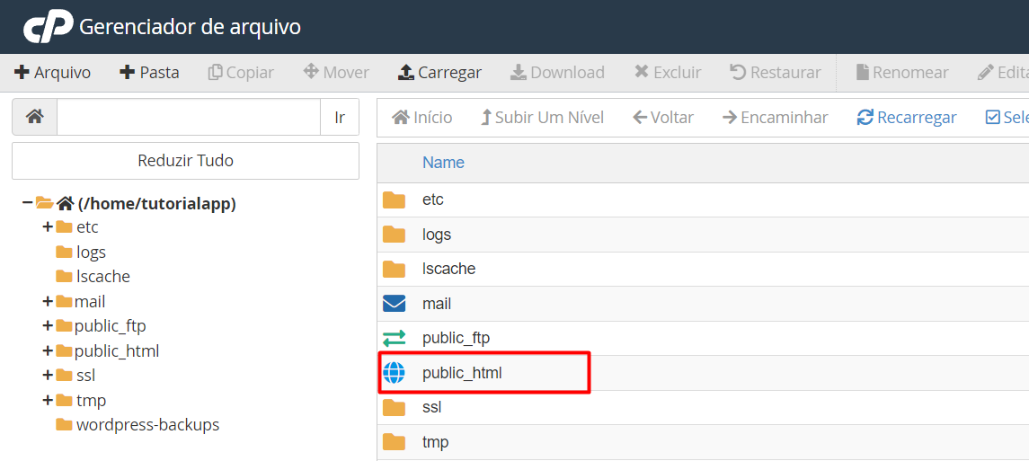 Pasta public_html