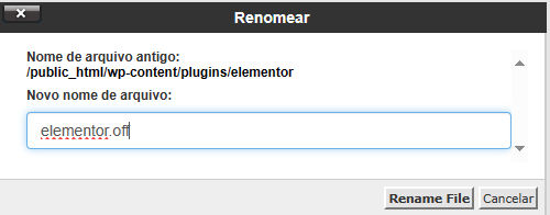 Desativar plugin cPanel