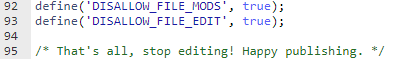 disallow file edit para desativar o editor do WordPress