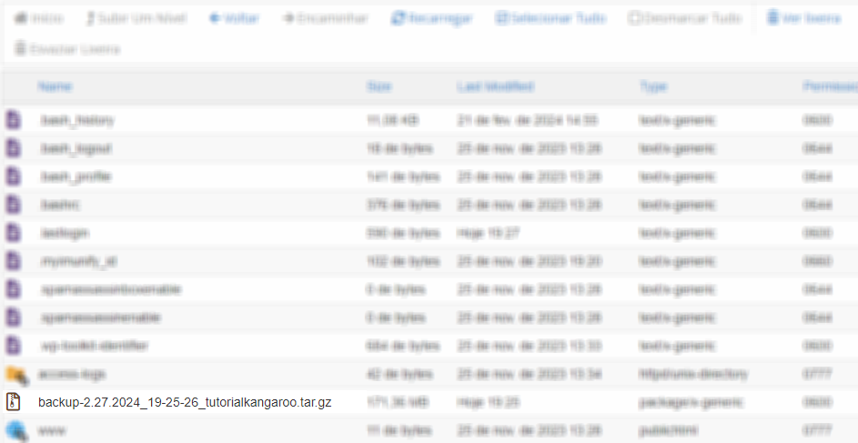 Arquivo de backup gerado