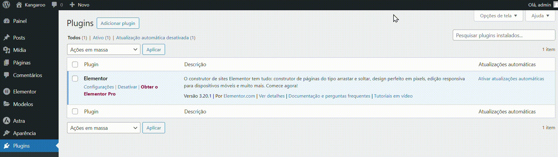 Investigar erros WordPress desativando plugins manualmente no WordPress