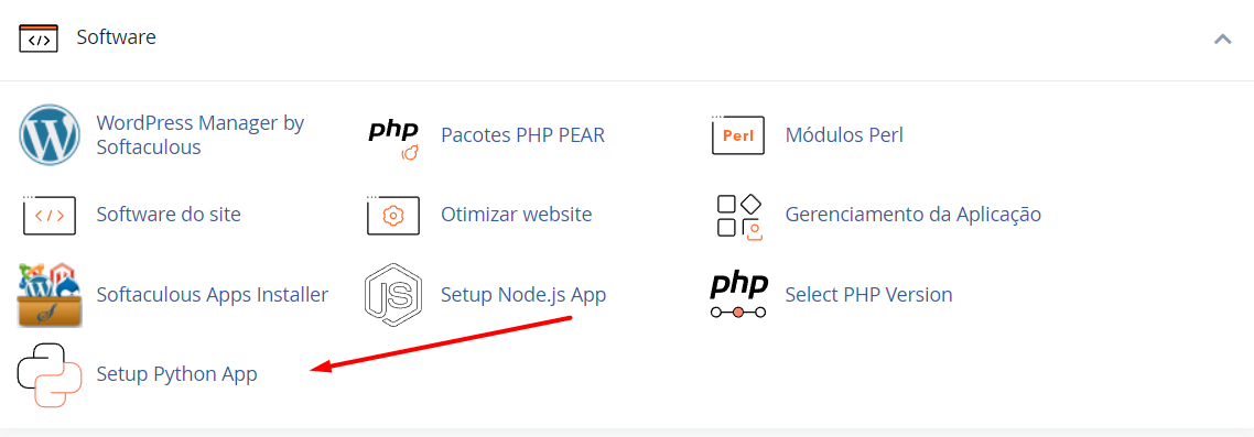 Adicionar aplicativo Python com Setup App