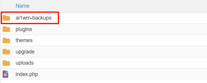 ai1wm Backups pasta all in one