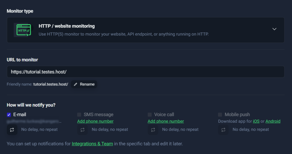 Como monitorar site com UptimeRobot