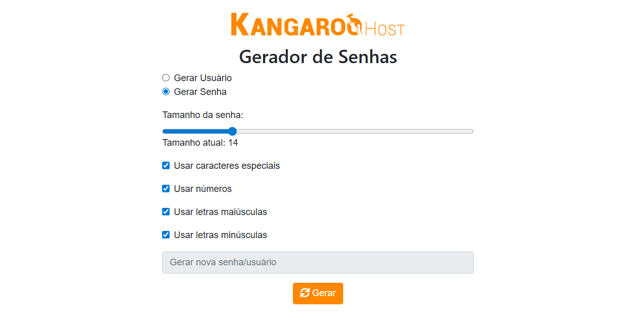 Gerador de senha Facilita.
Dificultar ataques de força bruta. 